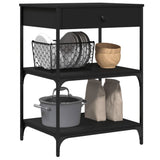 Kitchen Trolley Black 60x48x89.5 cm Engineered Wood 842371
