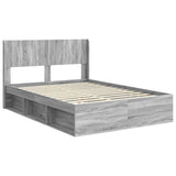 Bed Frame with Storage and Headboard Grey Sonoma 160 x 200 cm 3414192