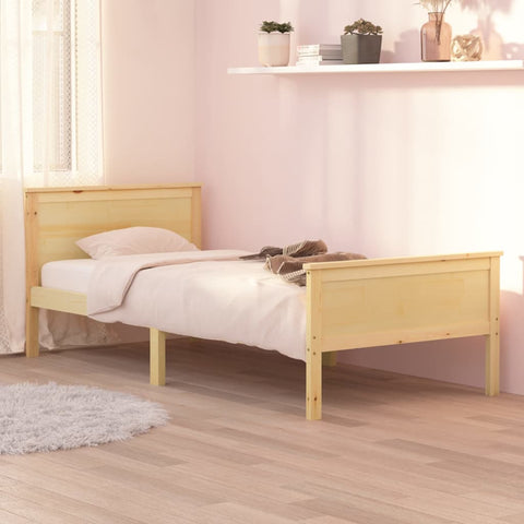 ZNTS Bed Frame Solid Wood Pine 100x200 cm 322175