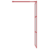 Walk-in Shower Wall with Clear ESG Glass Red 80x195 cm 154934