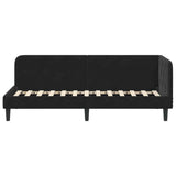 Corner Bed Frame with Headboard Black 80 x 200 cm Velvet 42016591