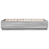Bed Frame with LED without Mattress Grey Sonoma 120x200 cm 3209623