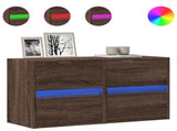 TV Wall Cabinets with LED Lights 2 pcs Brown Oak 41x31x45 cm 852284