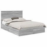 Storage Bed Grey Sonoma 140 x 200 cm Engineered Wood 3409557