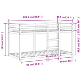 Bunk Bed without Mattress Wax Brown 80x200 cm Solid Wood Pine 844828