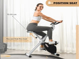 Folding and Quiet Exercise Bike with 8-Level Magnetic Resistance and Heart Rate Sensor, for Home T3398P349171