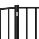 Dog Gate Foldable 3 Panels Black 150 cm Solid Wood Fir 352284