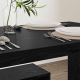 Dining Set 2 pcs Black oak Engineered Wood 875221