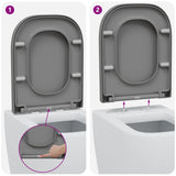 Toilet Seat Grey 47.5 x 35 x 3.6 cm Duroplast 42002359