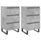 Bedside Cabinets 2 pcs Concrete Grey 40x35x69 cm Engineered Wood 826949