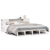 Bookcase Bed without Mattress White 200x200 cm Solid Wood 3323888