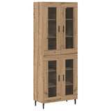 Highboard 2 pcs Artisan Oak Engineered Wood and Glass 3403181