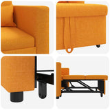 Pull out Sofa Bed Single Dark yellow 90 x 165 x 87 cm Fabric 42002693