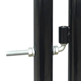 Black Single Door Fence Gate 100x125 cm 141686