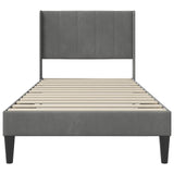 Bed Frame with Headboard Dark Grey 90 x 190 cm Velvet 42027534