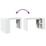 Office Desk White 123.5x73.5x75 cm Engineered Wood 847982