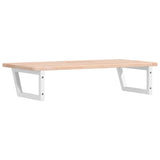 Basin Shelf Wall Mounted Steel and Solid Wood Oak 3302386
