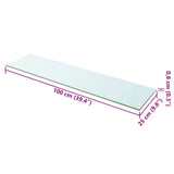 Shelves 2 pcs Panel Glass Clear 100x25 cm 3051585