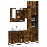 3 Piece Bathroom Furniture Set Smoked Oak Engineered Wood 3301112
