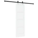 Sliding Door White and Black 61 x 198.5 cm Solid Pine Wood 3333521