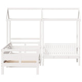Day Bed and Bench Set with Roof without Mattress White 80x200 cm 3282297