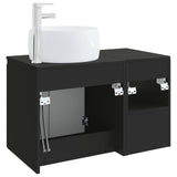 Bathroom Furniture Set 2 pcs Black Engineered Wood 3404095