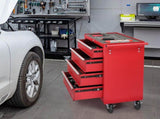 Steel maintenance tool cart single base cabinet 4 drawers 330lb red 52812447