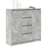 Sideboard with Drawers Concrete Grey 100.5x35x98.5 cm Engineered Wood 3328456