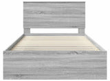 Bed Frame Grey Sonoma 90 x 190 cm Solid Pine Wood 3411060