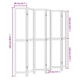 Room Divider 6 Panels White Solid Wood Paulownia 358684