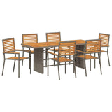 Garden Dining Set 7 pcs Grey Poly Rattan 3365451