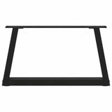 ZNTS Dining Table Legs V-Shape 2 pcs Black 70x cm Steel 4012536