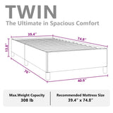 Bed Frame without Mattress Black 100x190 cm Twin Faux Leather 347275