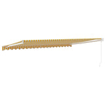 Retractable Awning Yellow and White 5x3 m Fabric and Aluminium 3154435
