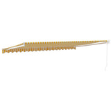 Retractable Awning Yellow and White 5x3 m Fabric and Aluminium 3154435