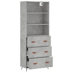 Highboard Concrete Grey 69.5x34x180 cm Engineered Wood 3189353