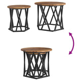 Side Table 2 pcs Reclaimed Wood Engineered Wood and Steel 868247