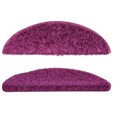 Stair Mats 10 pcs 56x17x3 cm Violet Half Round 149793