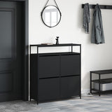 Shoe Cabinet with 4 Flip-Drawers Black 100x34x112 cm 3214413