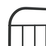Metal Bed Frame without Mattress with Headboard Black 75x190cm 353625