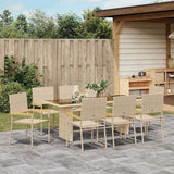 Garden Dining Set 9 pcs Beige Poly Rattan 3365429