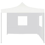 Professional Folding Party Tent with 2 Sidewalls 3x3 m Steel White 48862