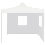 Professional Folding Party Tent with 2 Sidewalls 3x3 m Steel White 48862