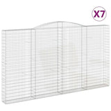 Arched Gabion Baskets 7 pcs 400x30x220/240 cm Galvanised Iron 3146949