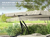Three-Person garden Swing Chair, with Adjustable Canopy - Cream White T3398P318760