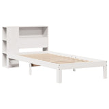 Bookcase Bed without Mattress White 100x200cm Solid Wood Pine 3322541