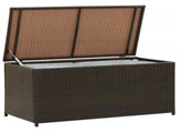 Outdoor Storage Box Brown Polyethylene rattan, Powder-coated steel 46472