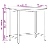 Table Grey Sonoma 100 x 50 x 76.5 cm Engineered Wood and Steel 873771