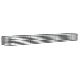 Garden Raised Bed Galvanised Steel 440x80x36 cm Silver 318937