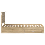 Bed Frame with Headboard Sonoma Oak 90 x 190 cm Engineered Wood 3411361